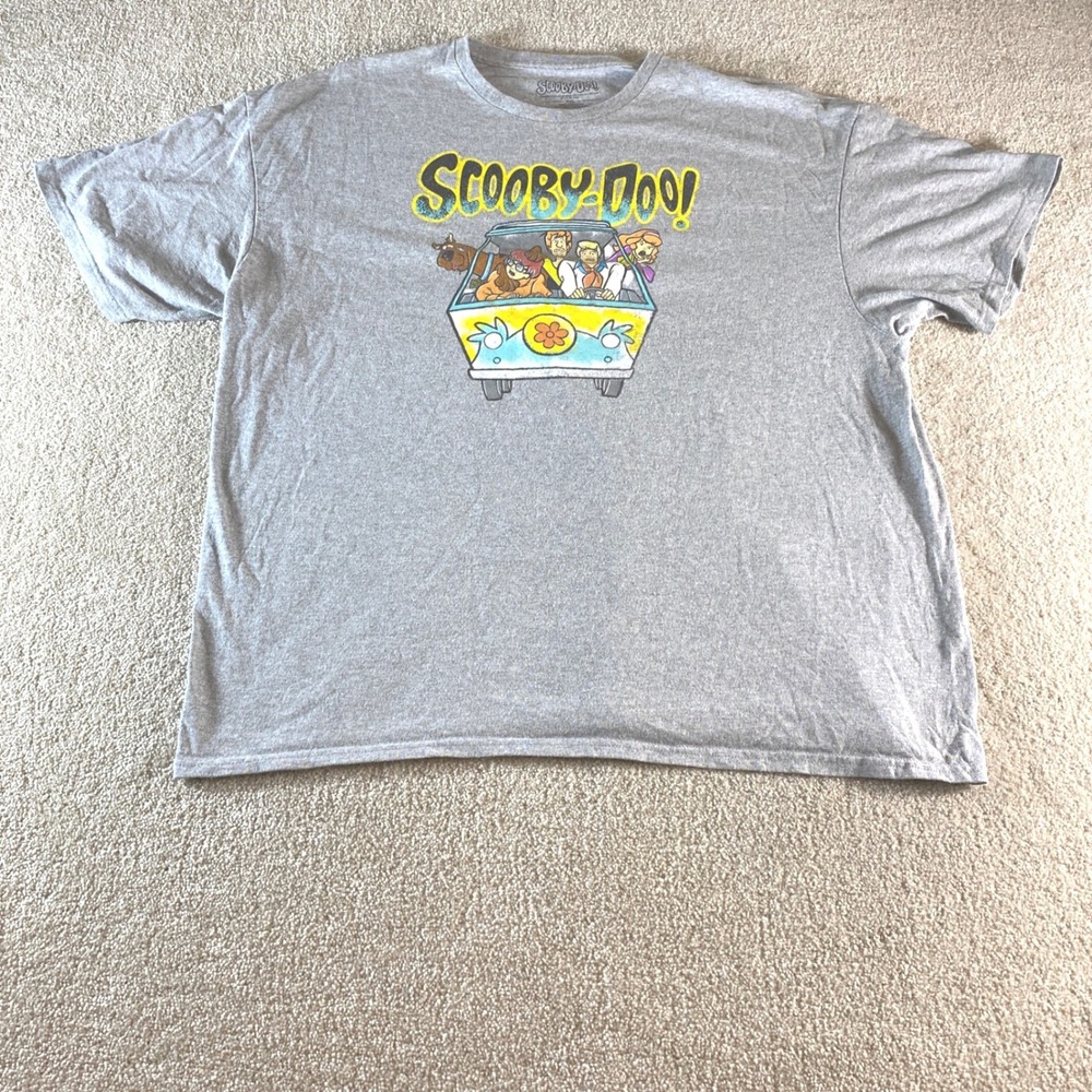 Scooby-Doo Mystery Machine Graphic Shirt Mens 2XL Gray Crew Neck Tee‎